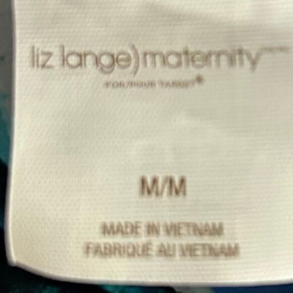 Liz Lange Maternity Tankini Women's Medium Water Color Stripe Halter Swimsuit - Picture 10 of 11